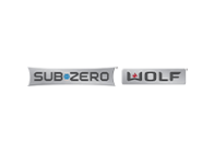 Logos of sub-zero and wolf, brands known for high-end kitchen appliances.