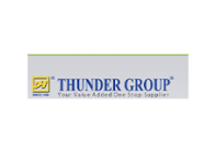 Logo of thunder group, presenting itself as a value-added one-stop supplier.