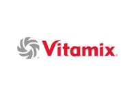 Vitamix brand logo consisting of a stylized swirl design next to the word "vitamix" in red lettering.