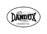 Logo of dandux, featuring a stylized duck above the brand name, with "founded 1918" below.