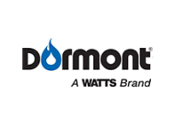 Logo of dormont, a watts brand, with a blue flame icon.