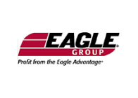Logo of "eagle group" featuring the company's name with a stylized eagle graphic and the slogan "profit from the eagle advantage.