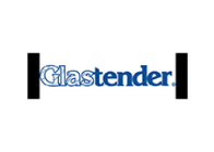 Logo of glastender with stylized text and vertical bars on either side.
