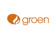 Logo of groen, a belgian political party, with stylized green leaf and flame design.