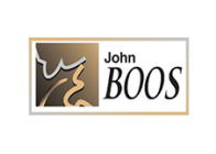 Logo of john boos & co featuring stylized lettering and an abstract graphic.