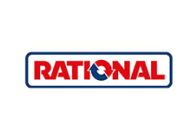 Logo of the brand "rational" with a red, white, and blue color scheme.