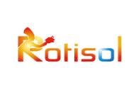 Colorful "korisol" logo featuring an abstract figure in yellow and red.